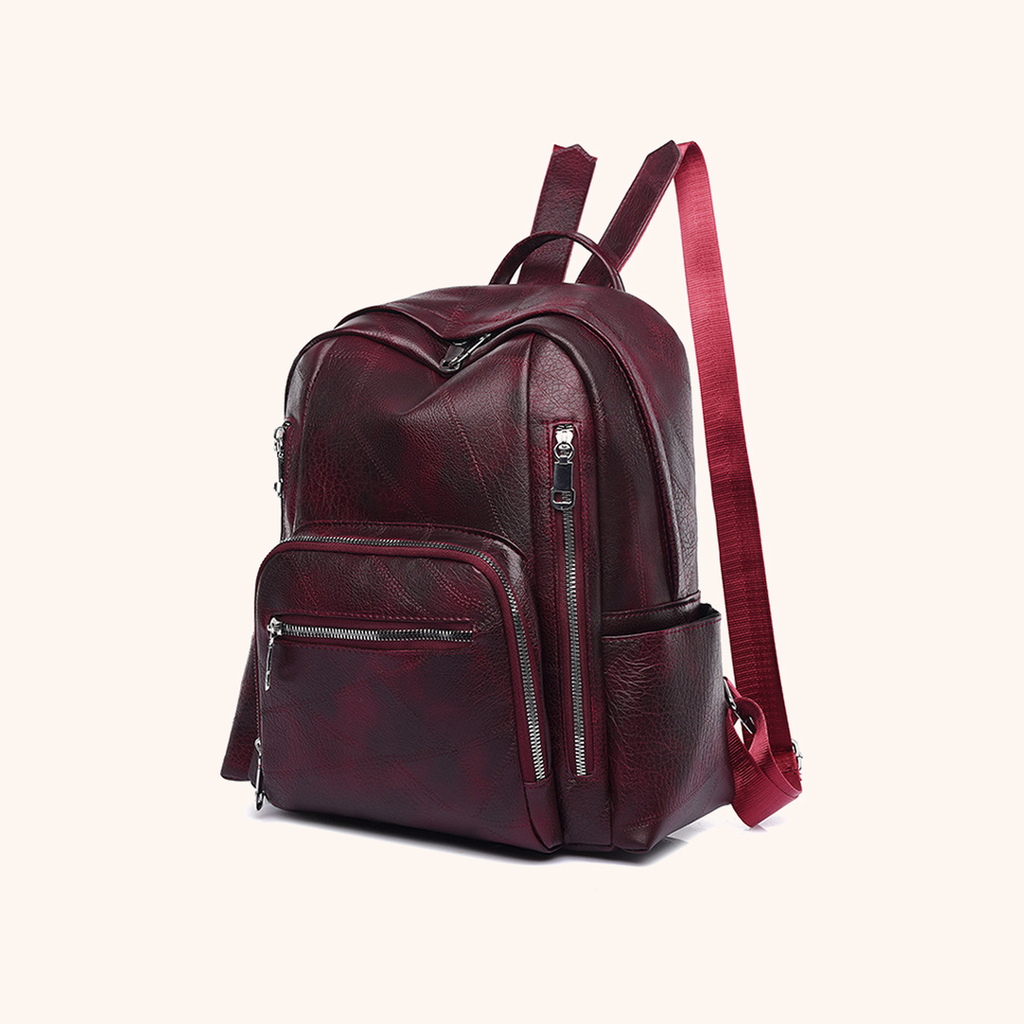Sac à Dos Cuir Vegan Matelassé Multipoches