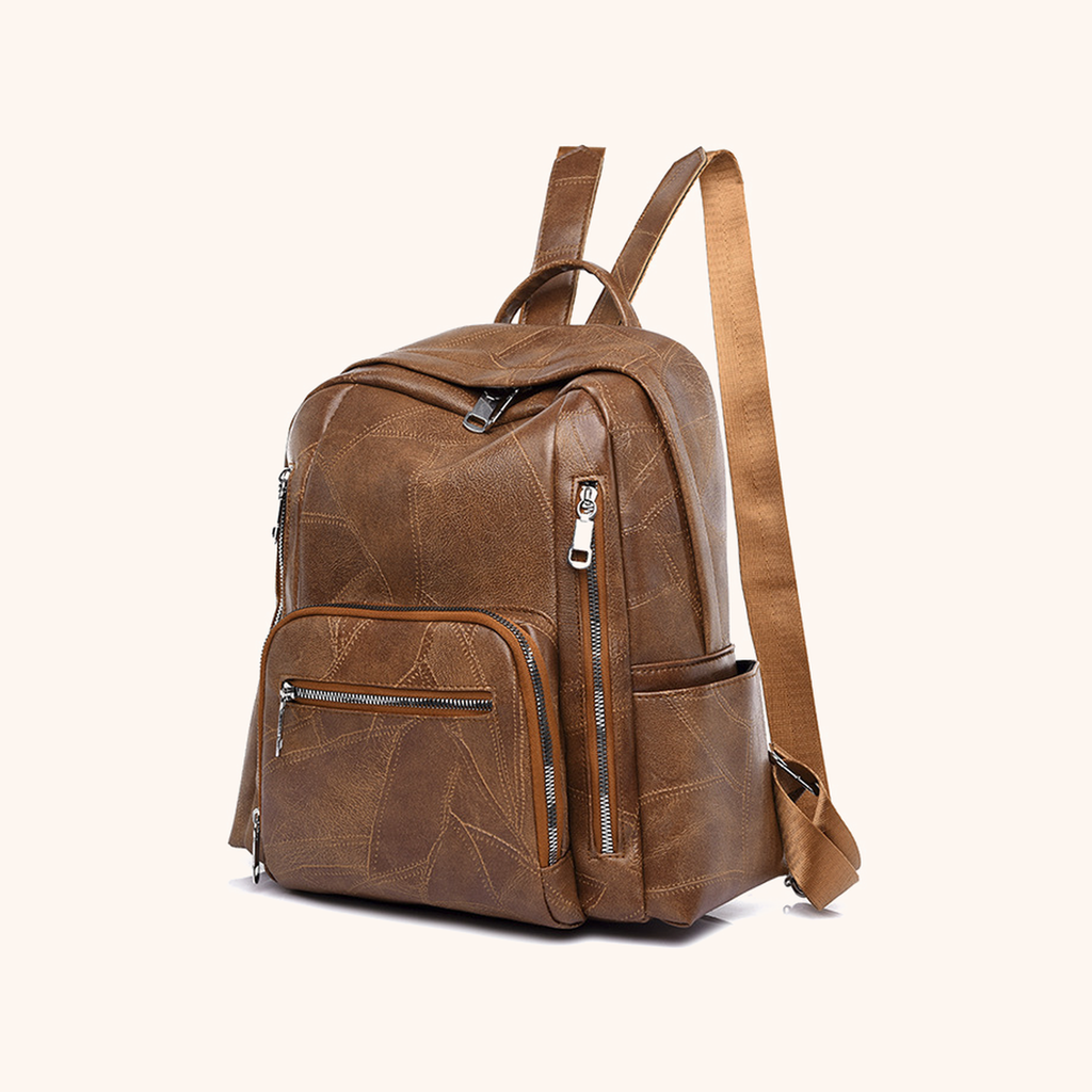 Sac à Dos Cuir Vegan Matelassé Multipoches