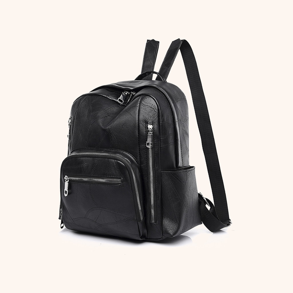 Sac à Dos Cuir Vegan Matelassé Multipoches