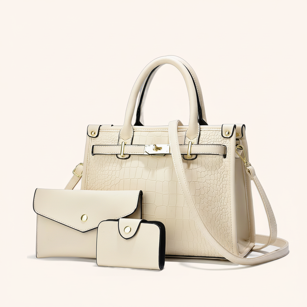 Sac Fourre-Tout Grande Capacité Effet Croco