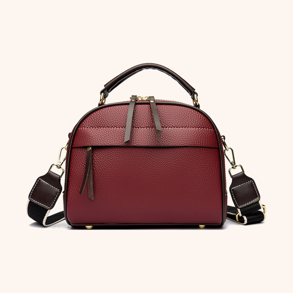 Sac à Main Bowling Cuir Grainé Bandoulière Amovible