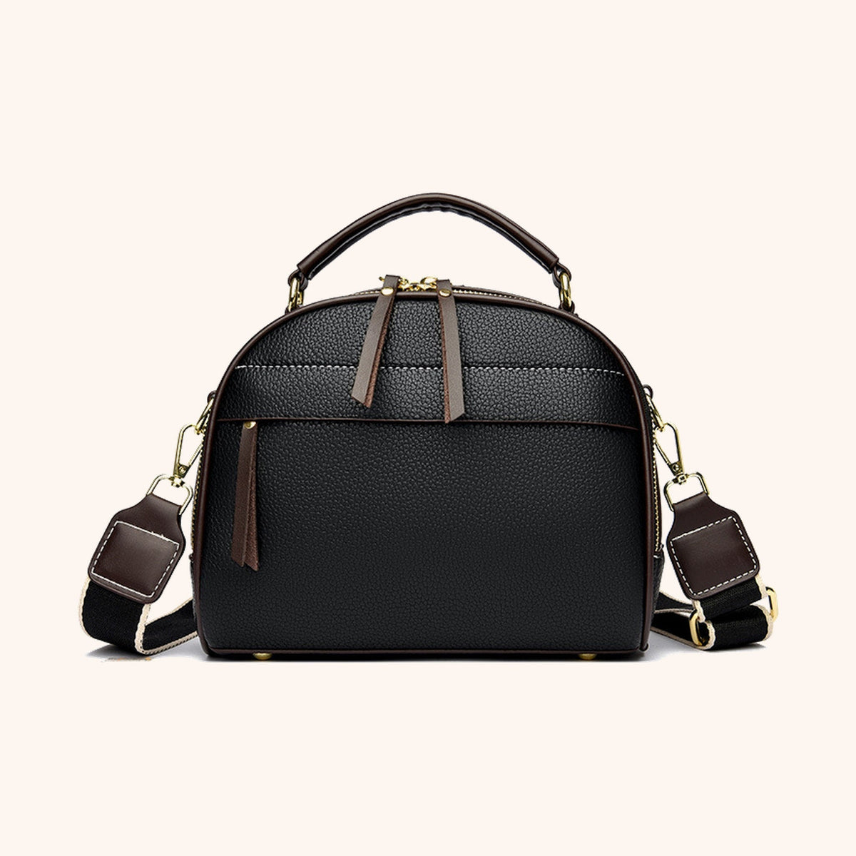Sac à Main Bowling Cuir Grainé Bandoulière Amovible