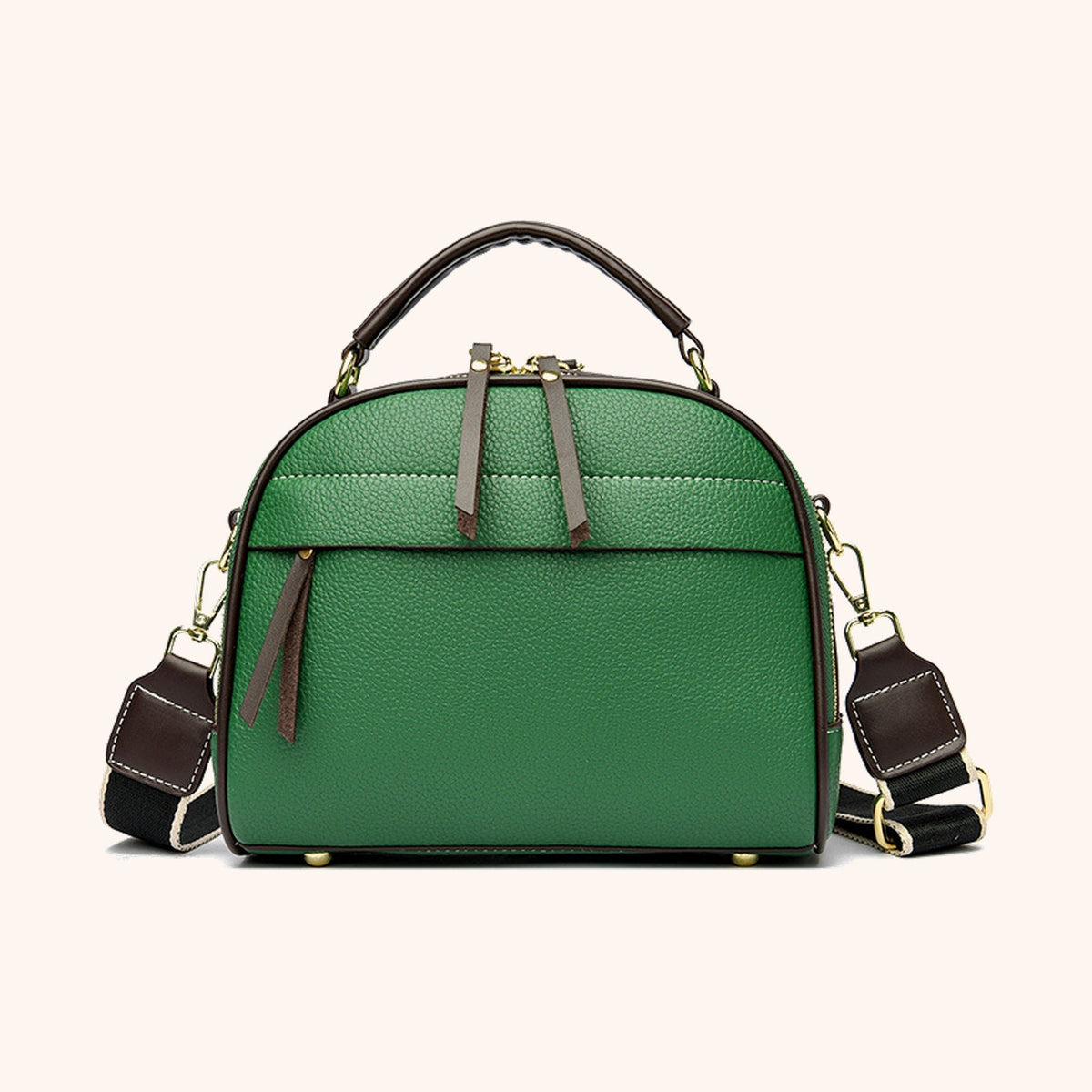 Sac à Main Bowling Cuir Grainé Bandoulière Amovible